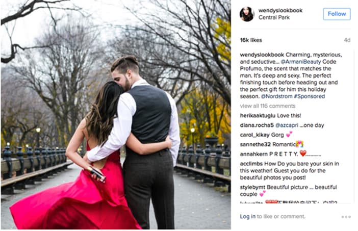 Influencer marketing example