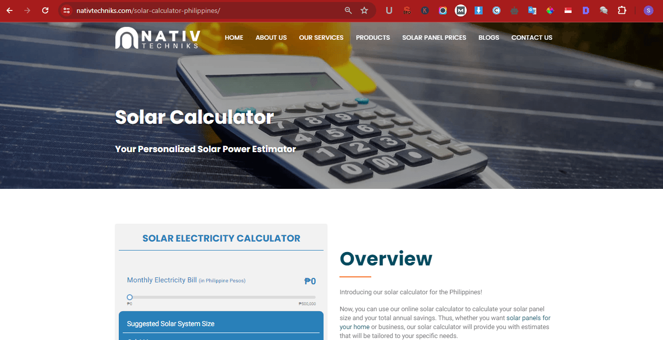 Solar Calculator for Philippines homes