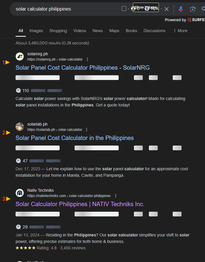 Solar calculator Philippines ranking