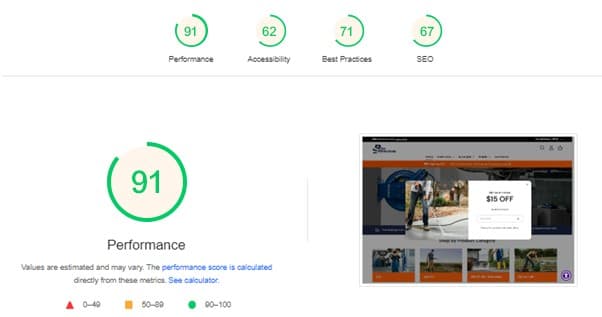 Site load speed improvement