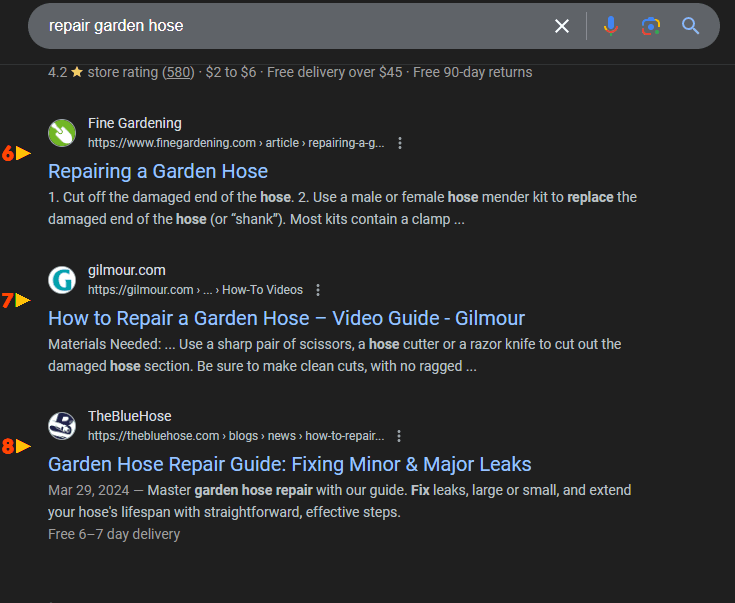 Informational keyword ranking 1