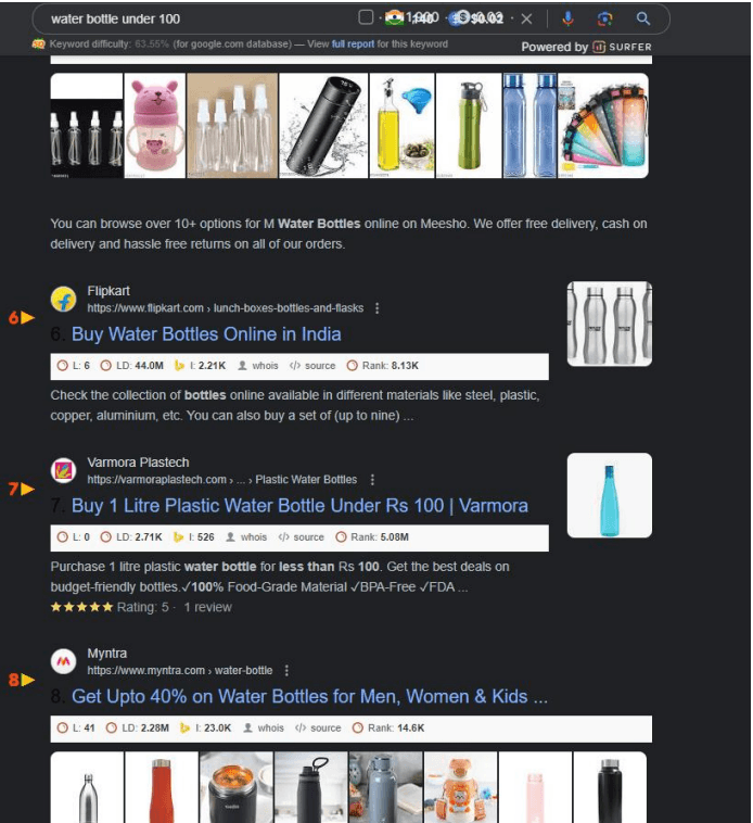 water bottle under 100