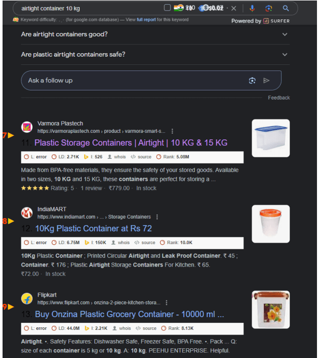 airtight container 10 kg