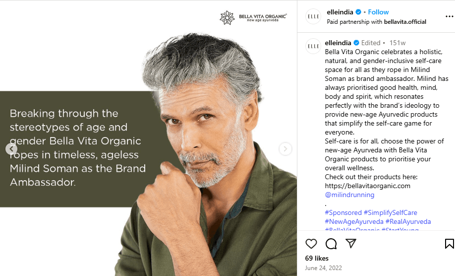 Bella Vita brand ambassador Milind Soman campaign