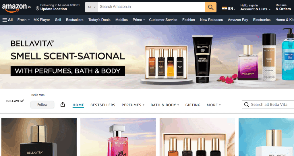 Bella Vita Purplle marketplace page