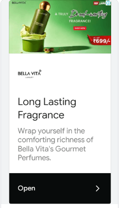 Bella Vita Display Ads retargeting creative