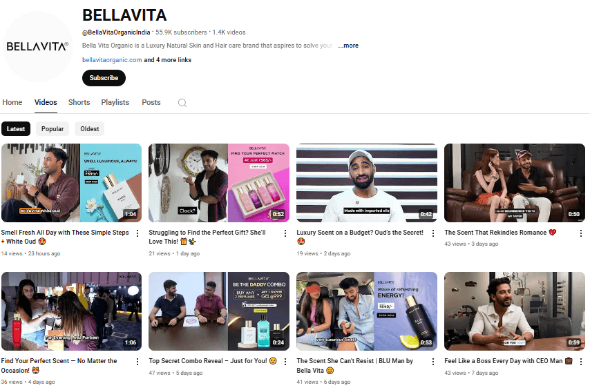 Bella Vita YouTube channel strategy overview
