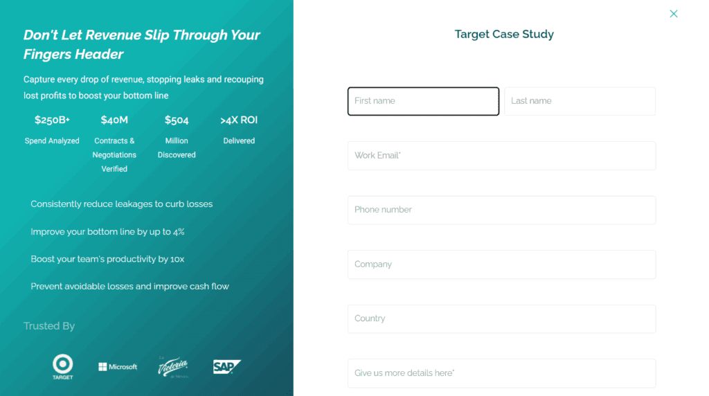 Lead capture pop-up form for Discover Dollar | Nico Digital