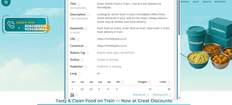 Homebytes homepage meta optimization