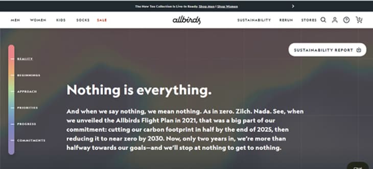 Brand example of authentic sustainability commitment