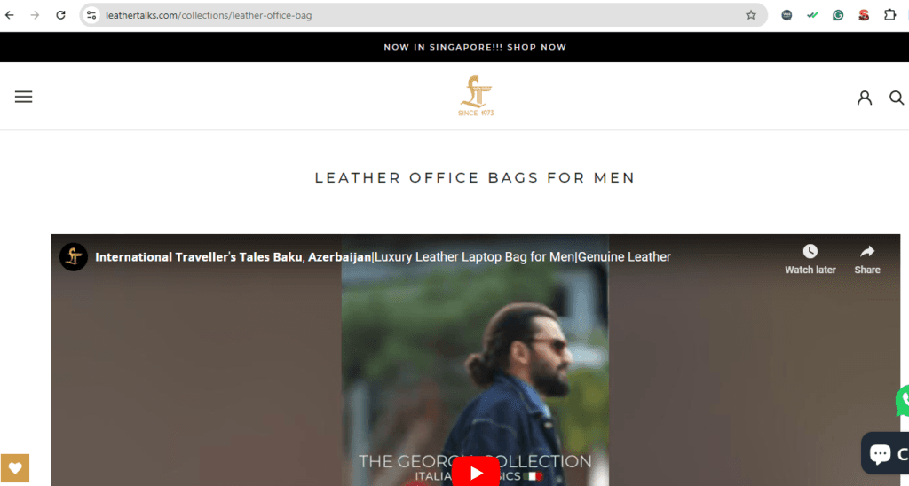 Leather Talks category page with high volume keywords