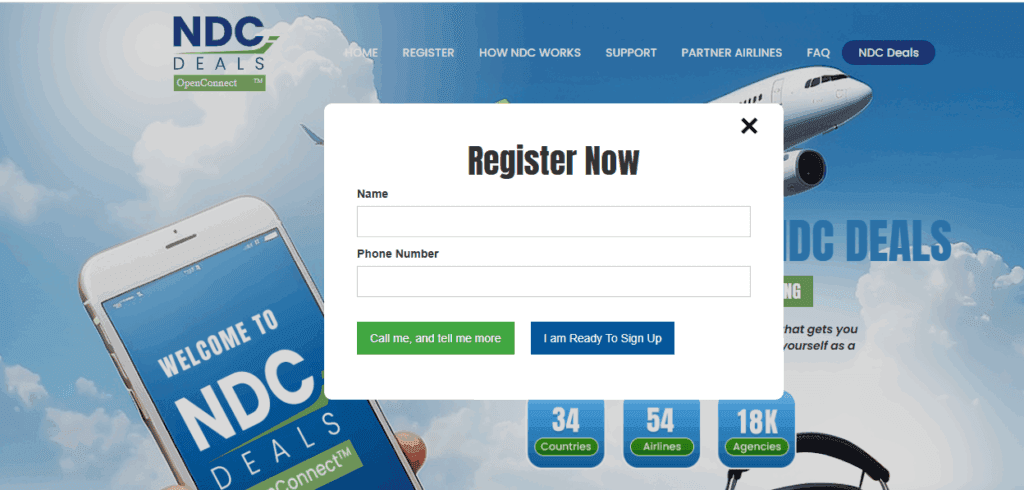 NDC Deals pop-up form