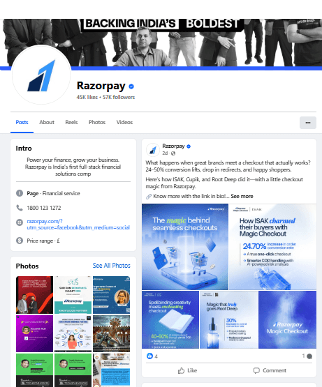 Razorpay on Facebook