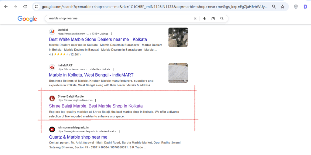 Results overview dashboard