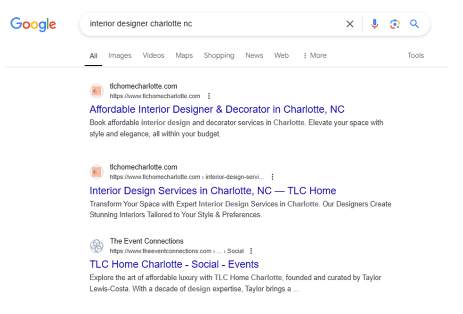 1st ranking for interior designer charlotte nc