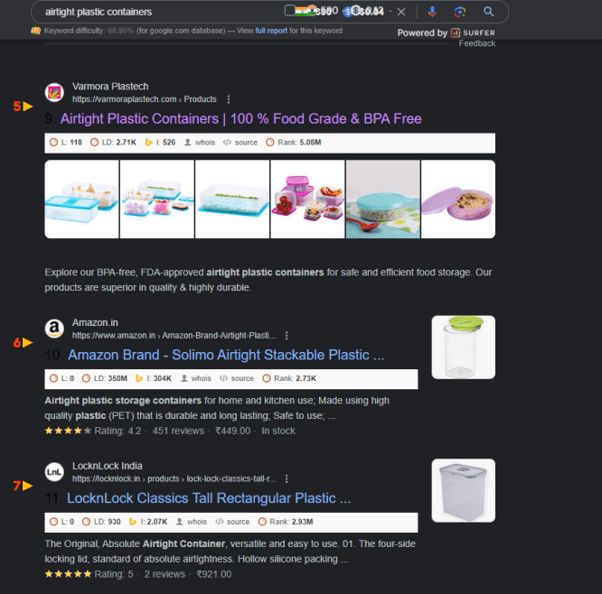 airtight plastic containers