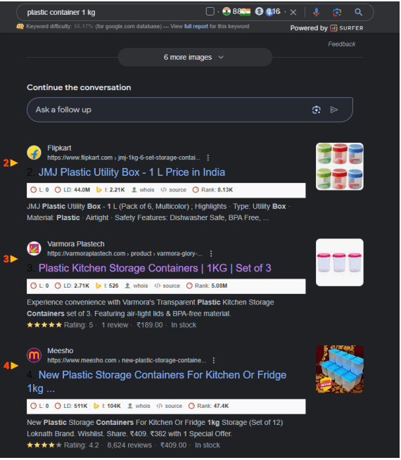 plastic container 1 kg