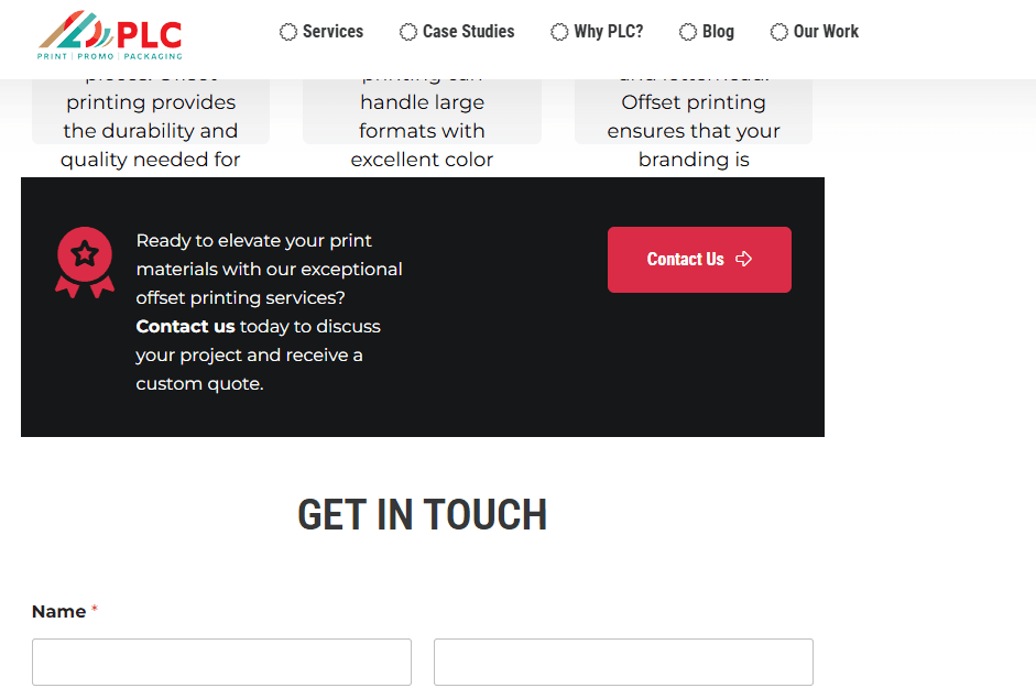 Poor website design example