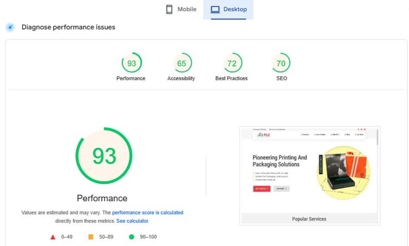 PageSpeed Insights improvement 2